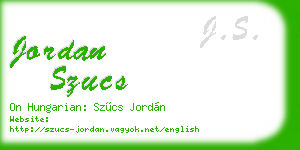 jordan szucs business card